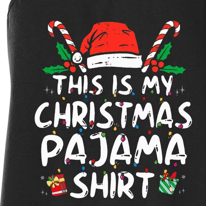 This Is My Christmas Pajama Funny Xmas Pjs Women's Racerback Tank