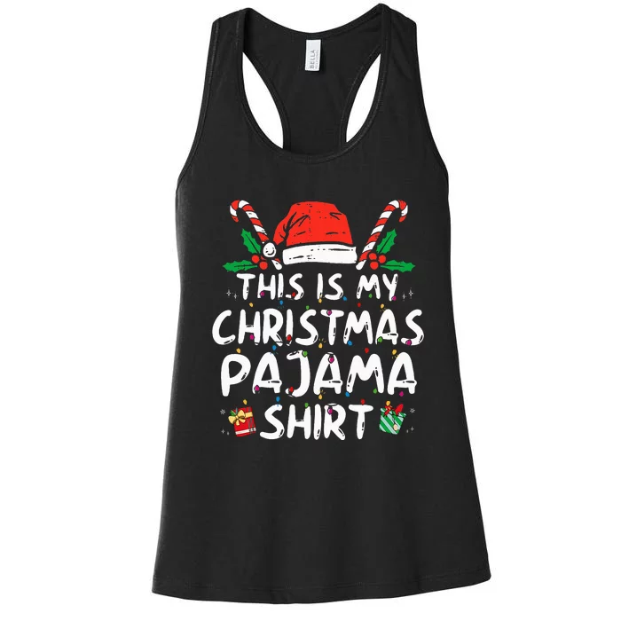 This Is My Christmas Pajama Funny Xmas Pjs Women's Racerback Tank