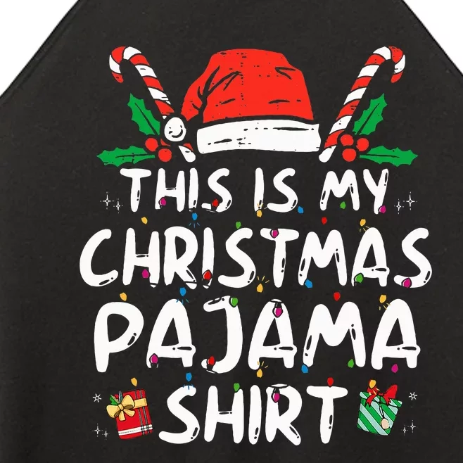 This Is My Christmas Pajama Funny Xmas Pjs Women’s Perfect Tri Rocker Tank