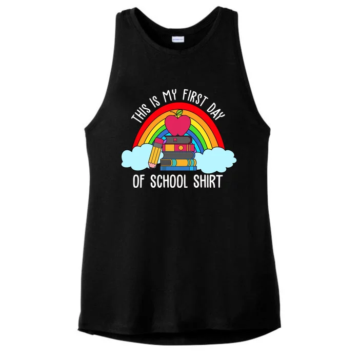 This Is My First Day Of School Ladies Tri-Blend Wicking Tank