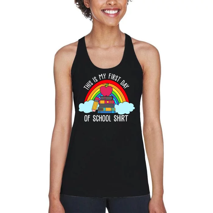 This Is My First Day Of School Women's Racerback Tank