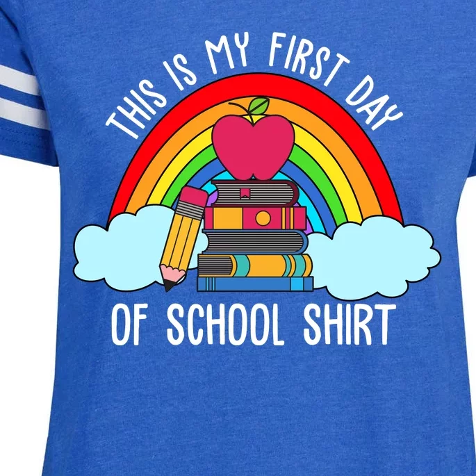 This Is My First Day Of School Enza Ladies Jersey Football T-Shirt