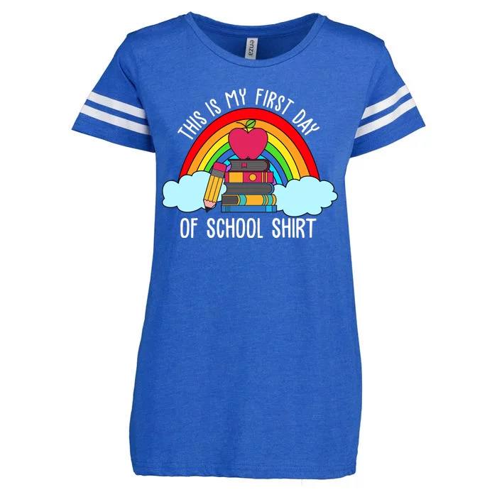 This Is My First Day Of School Enza Ladies Jersey Football T-Shirt