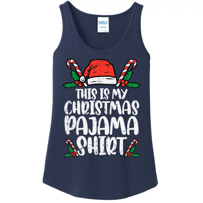 This Is My Christmas Pajama Funny Xmas Pjs Ladies Essential Tank