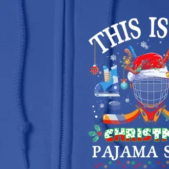 This Is My Christmas Pajama For Hockey Lover Cool Gift Full Zip Hoodie