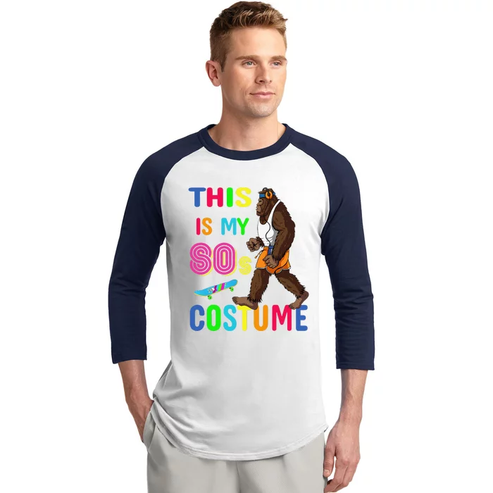 This Is My 80s Costume BigFoot Halloween Costume Baseball Sleeve Shirt