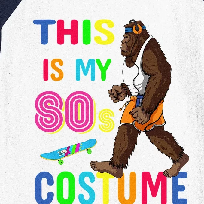 This Is My 80s Costume BigFoot Halloween Costume Baseball Sleeve Shirt