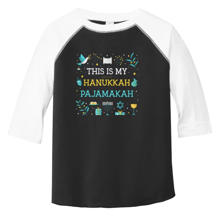 This Is My Hanukkah Pajamakah Funny Hanukkah Pajamas Toddler Fine Jersey T-Shirt