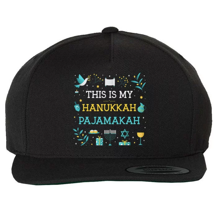 This Is My Hanukkah Pajamakah Funny Hanukkah Pajamas Wool Snapback Cap