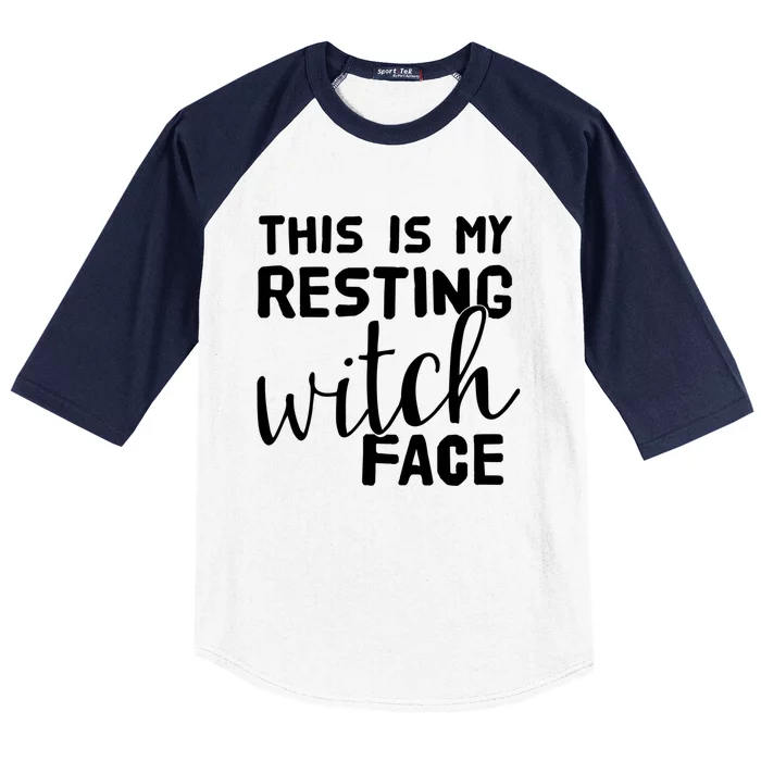 This Is My Resting Witch Face Funny Halloween Gift Baseball Sleeve Shirt