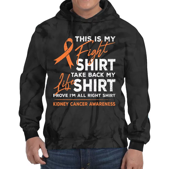 This Is My Fight Kidney Cancer Awareness Month Ribbon Tie Dye Hoodie