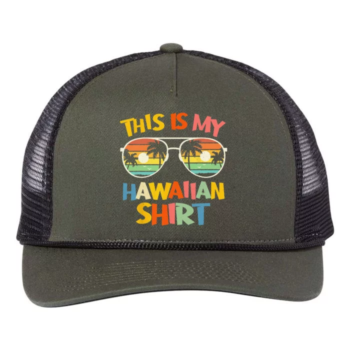 This Is My Hawaiian Tropical Luau Costume Party Hawaii Retro Rope Trucker Hat Cap