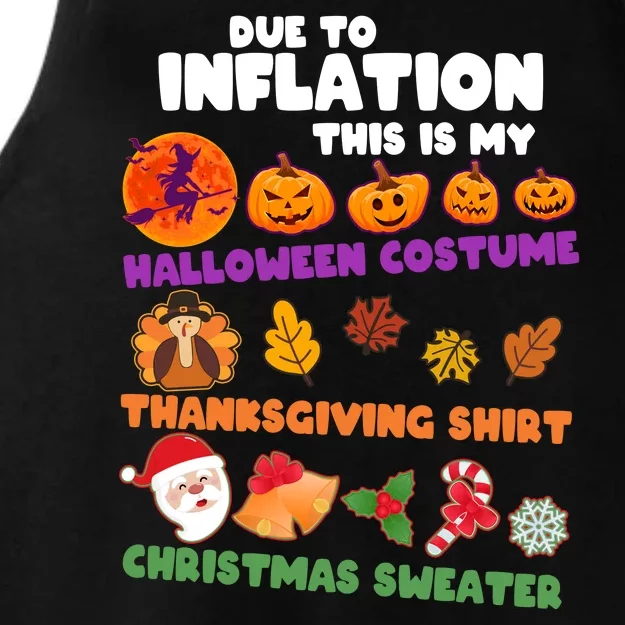 This Is My Halloween Costume Thanksgiving And Christmas Sweater Ladies Tri-Blend Wicking Tank