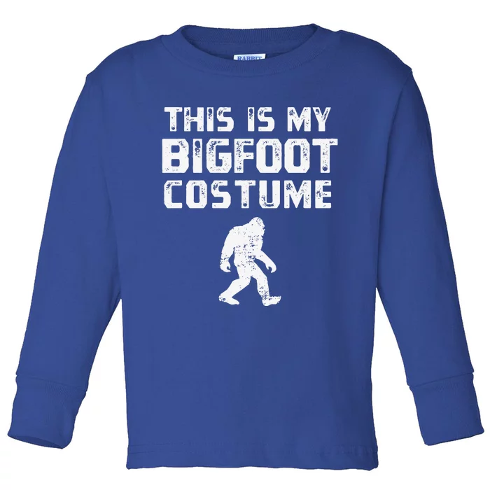 This Is My Bigfoot Costume Vintage Style Sasquatch Halloween Toddler Long Sleeve Shirt