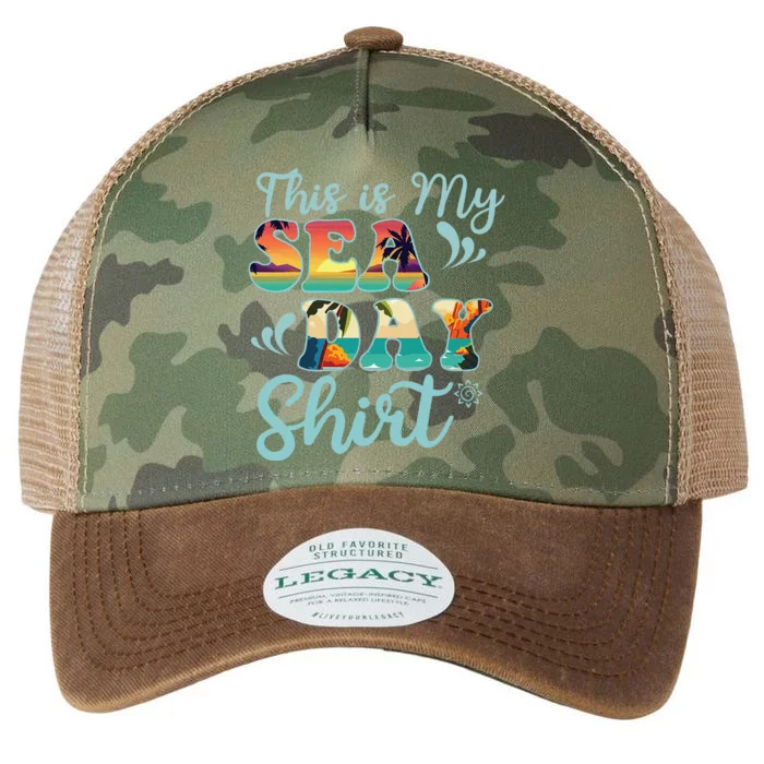 This Is My Sea Day Funny Family Summer Vacation Legacy Tie Dye Trucker Hat