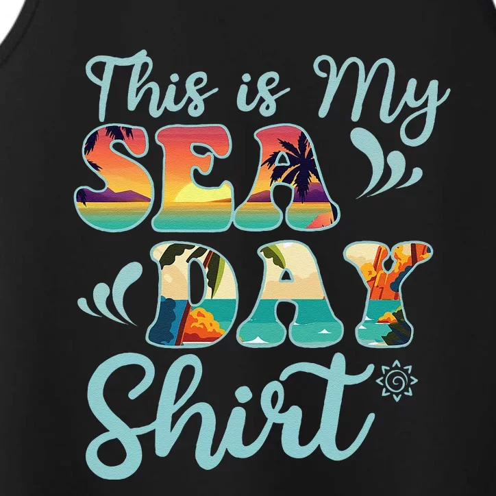 This Is My Sea Day Funny Family Summer Vacation Performance Tank