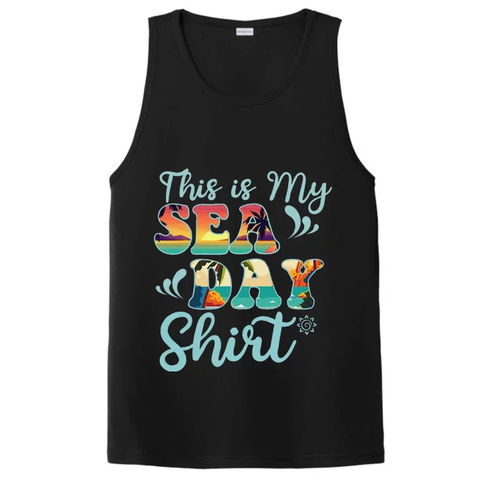 This Is My Sea Day Funny Family Summer Vacation Performance Tank