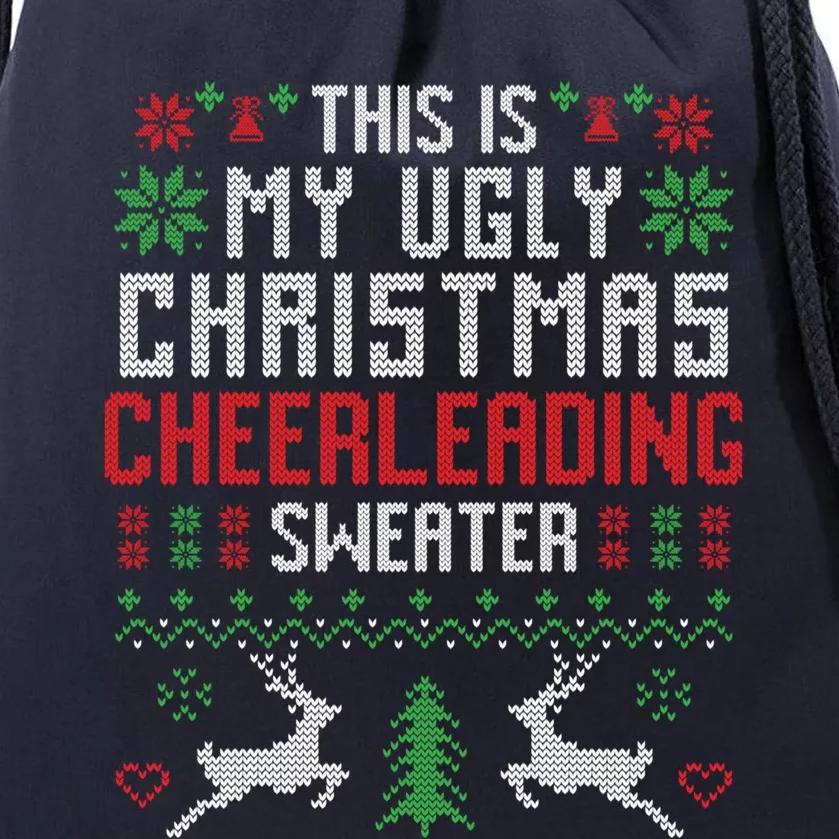 This Is My Ugly Christmas Cheerleading Sweater Cheerleader Gift Drawstring Bag