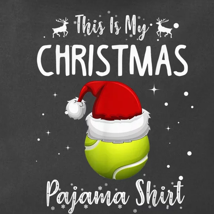 This Is My Christmas Pajama Shirt Tennis Christmas Zip Tote Bag