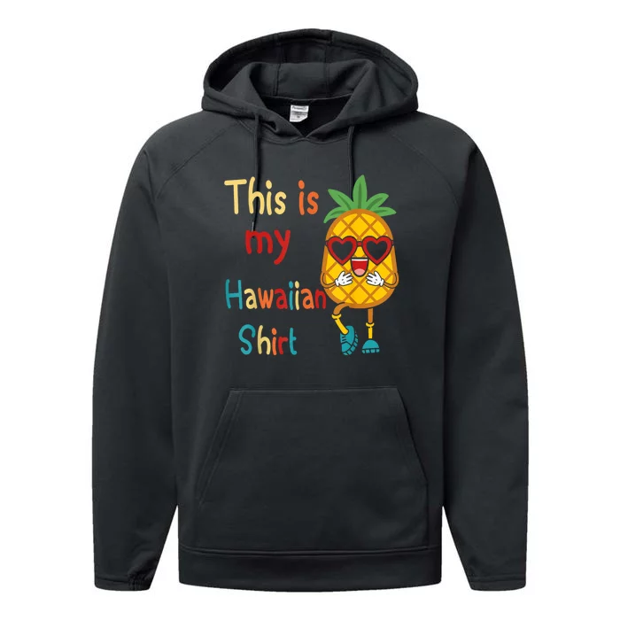 This Is My Hawaiian Tropical Luau Costume Party Hawaii Performance Fleece Hoodie