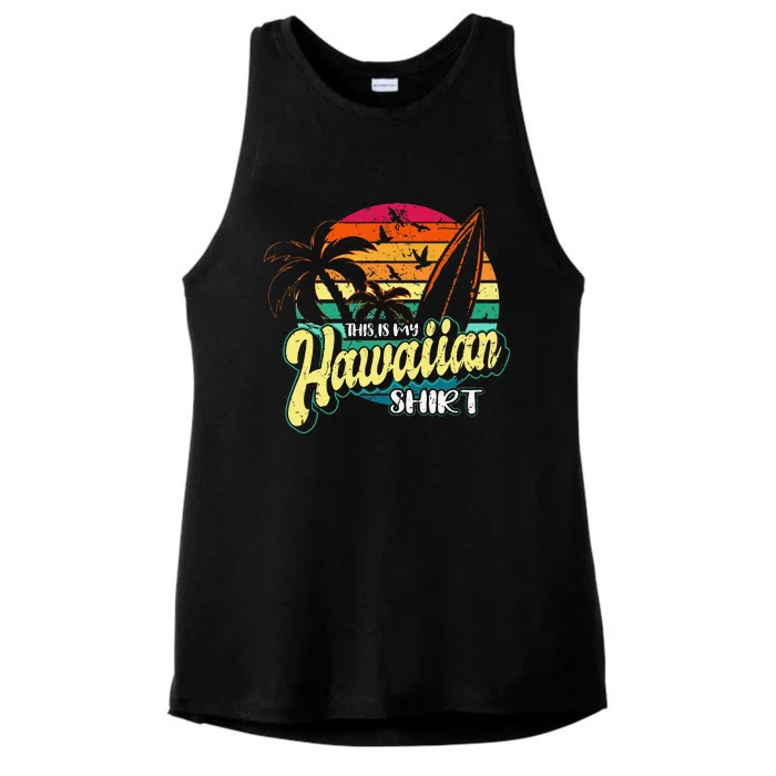 This Is My Hawaiian Vintage Aloha Beaches Hawaiianx Ladies Tri-Blend Wicking Tank