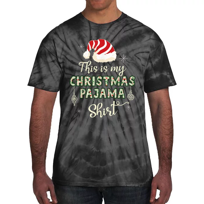 This is My Christmas Pajama Shirt Applique Style - Christmas Tie-Dye T-Shirt