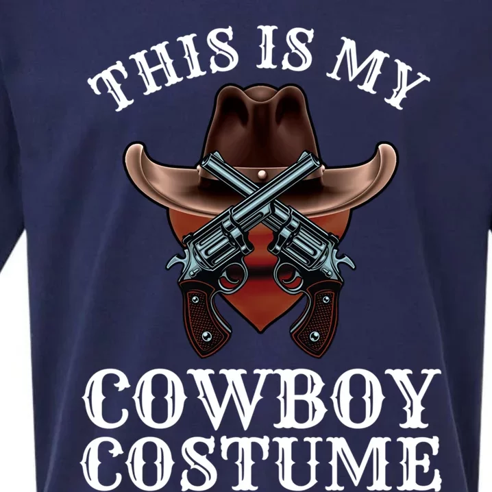 This Is My Cowboy Costume Funny Western Lazy Costume Gift Sueded Cloud Jersey T-Shirt