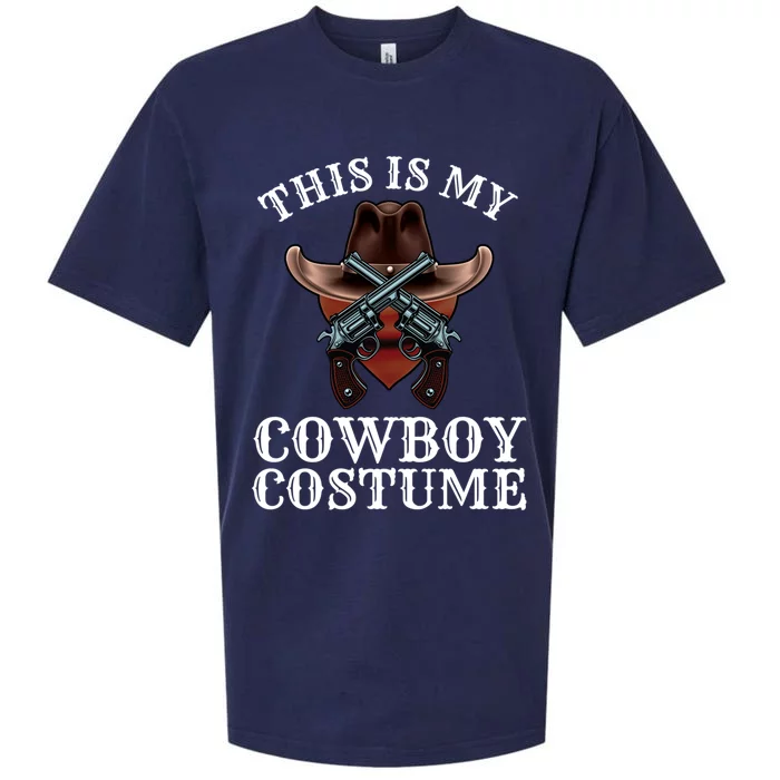 This Is My Cowboy Costume Funny Western Lazy Costume Gift Sueded Cloud Jersey T-Shirt