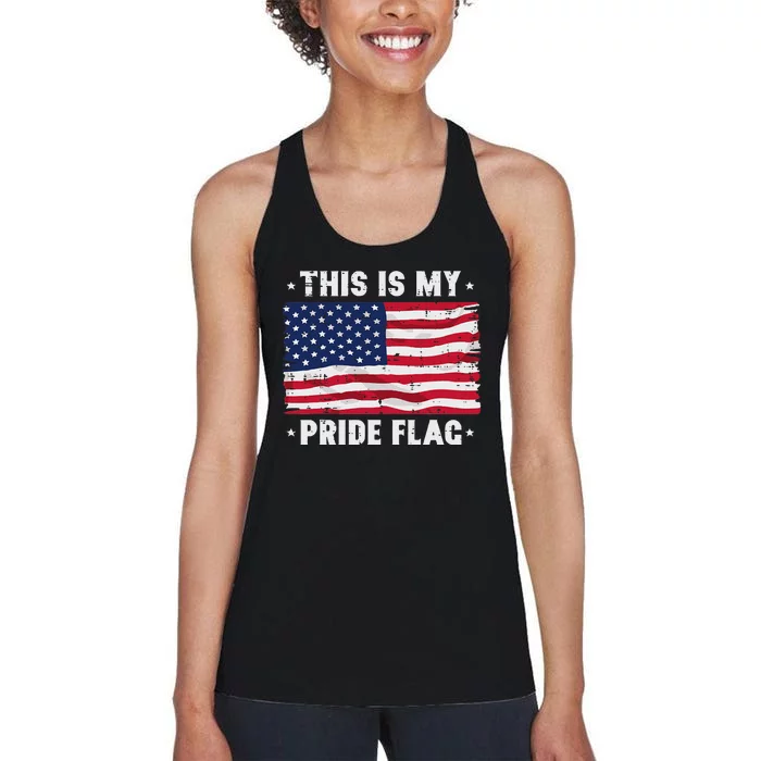 This Is My Pride Flag America Anti Lgbtq Patriot Women's Racerback Tank