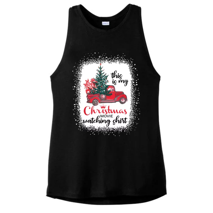 This Is My Christmas Movie Watching Shirts Vintage Red Truck Ladies Tri-Blend Wicking Tank