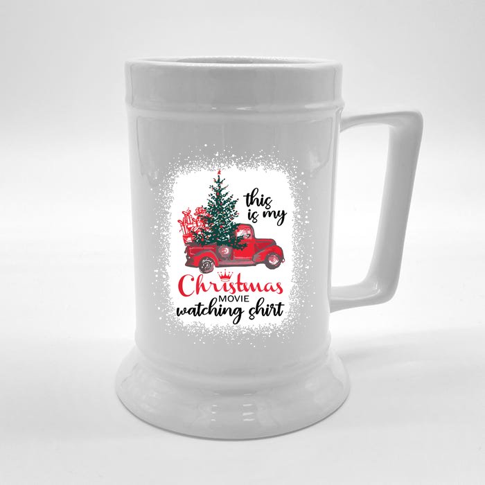 This Is My Christmas Movie Watching Shirts Vintage Red Truck Front & Back Beer Stein