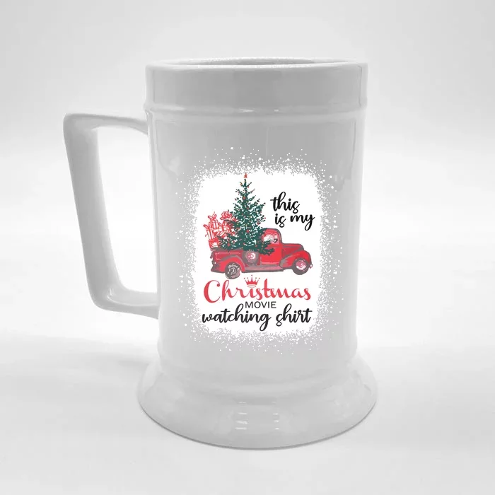 This Is My Christmas Movie Watching Shirts Vintage Red Truck Front & Back Beer Stein