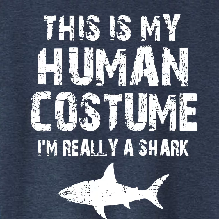 This Is My Human Costume I'm Really A Shark Women's Crop Top Tee