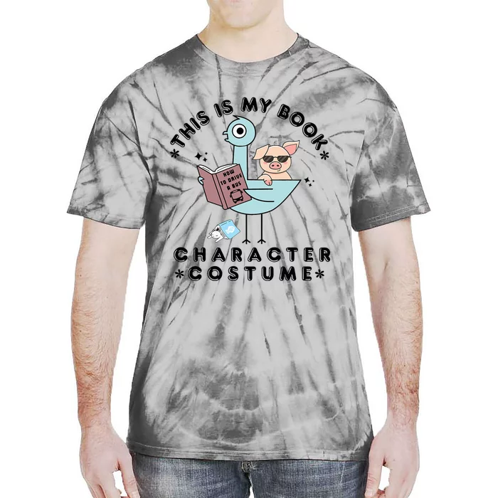 This Is My Book Character Costume Pigeon Reading Tie-Dye T-Shirt