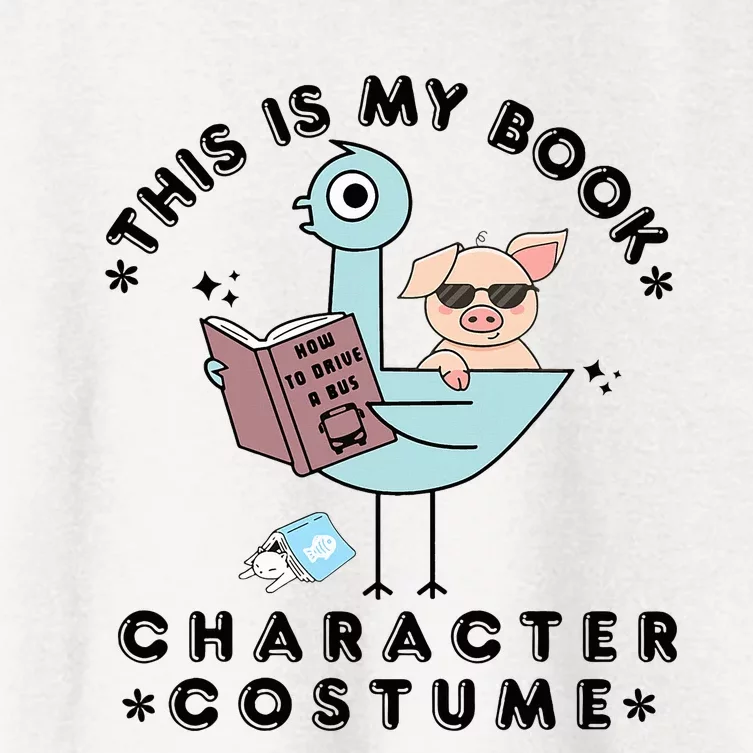 This Is My Book Character Costume Pigeon Reading Women's Crop Top Tee