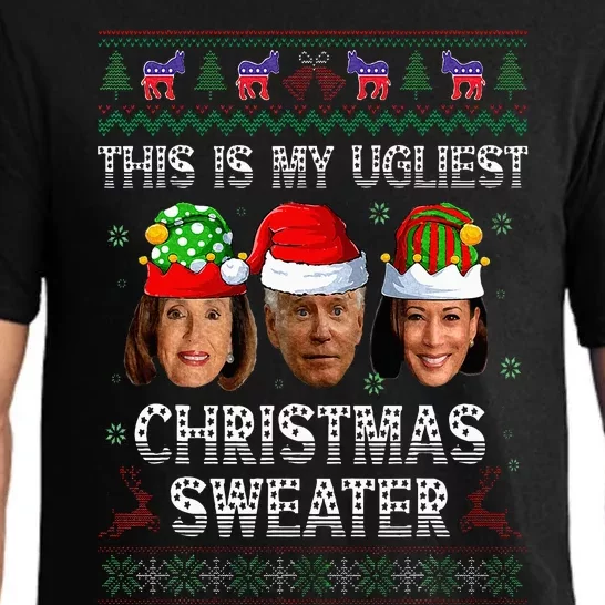 This Is My Ugliest Christmas Anti Biden Ugly Sweater Xmas Pajama Set