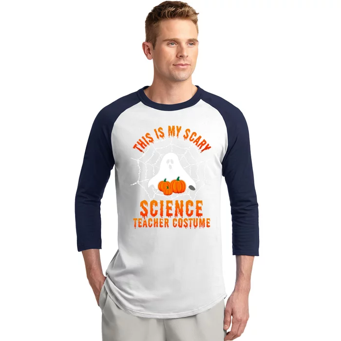 This Is My Scary Science Teacher Costume Halloween Gift Baseball Sleeve Shirt