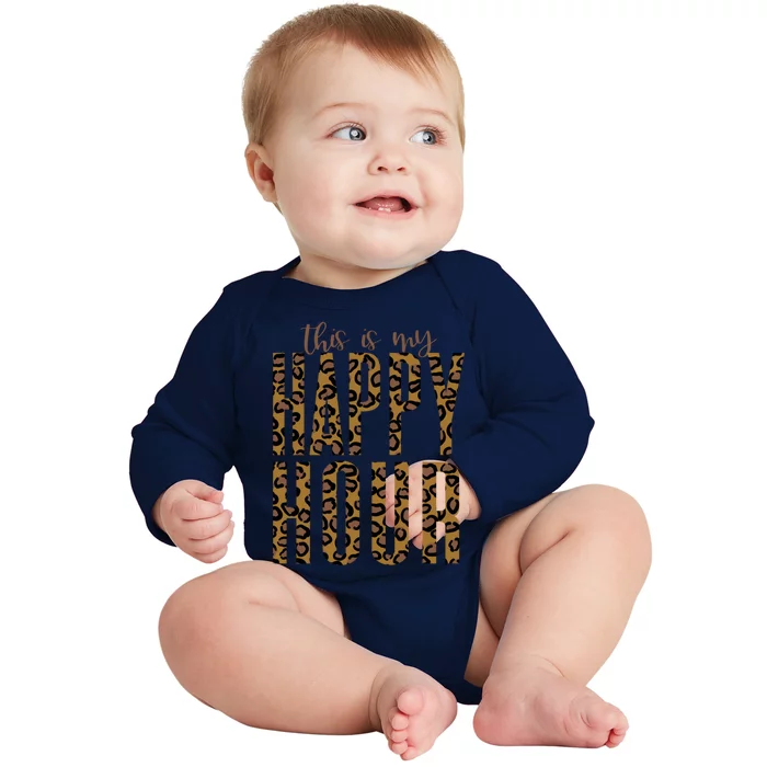 This Is My Happy Hour Leopard Mom Workout Gym Gift Meaningful Gift Baby Long Sleeve Bodysuit