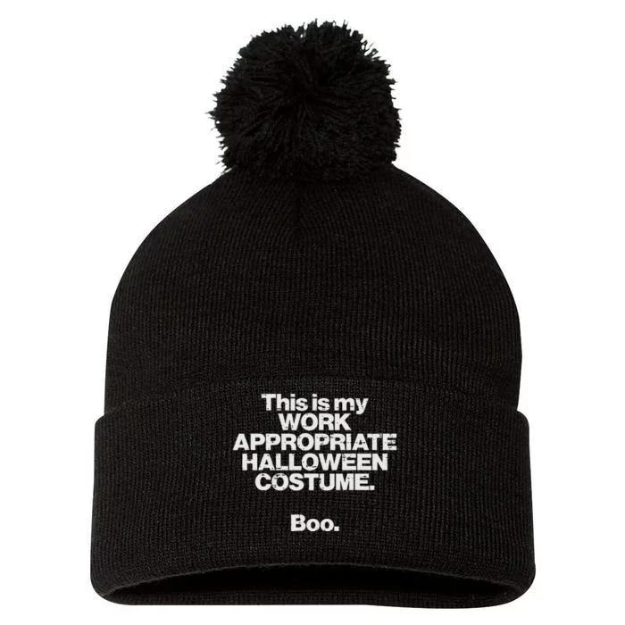 This Is My Work Appropriate Halloween Costume Boo Funny Pom Pom 12in Knit Beanie