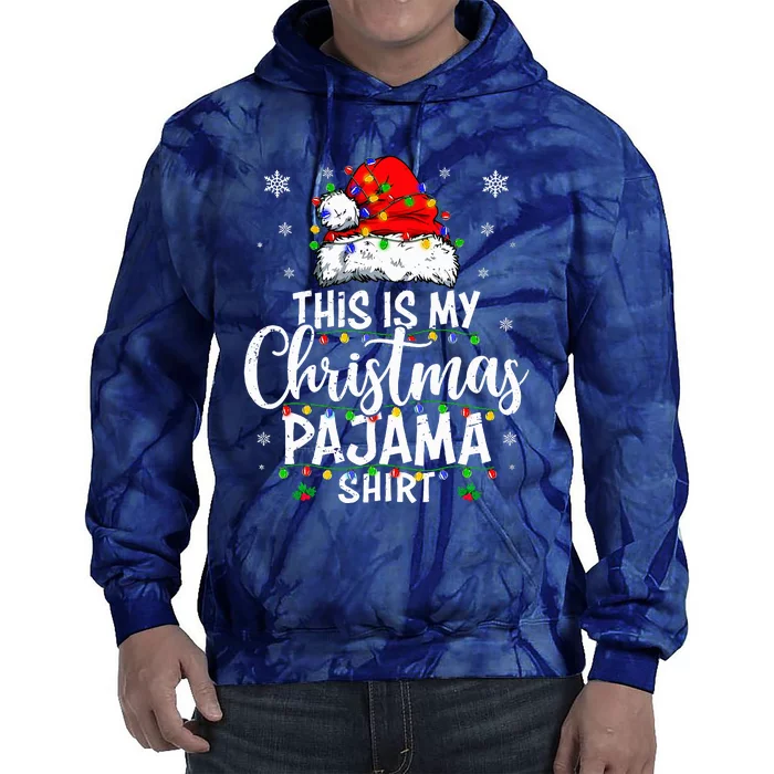 This Is My Christmas Pajama Lights Tie Dye Hoodie