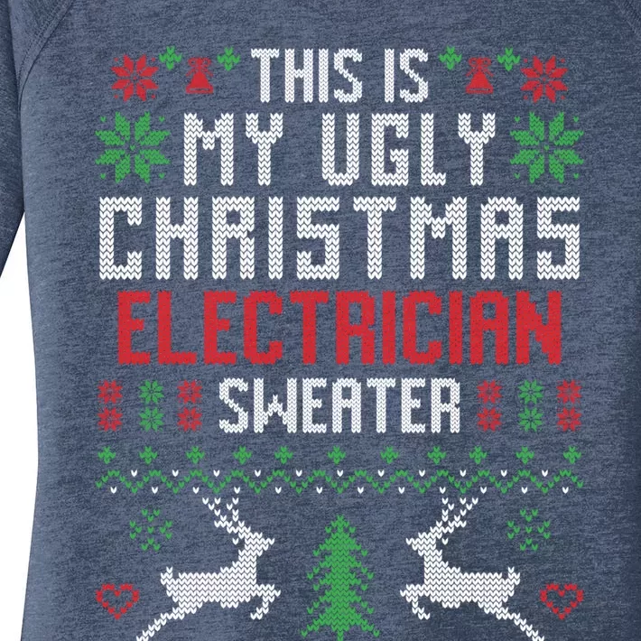 This Is My Ugly Christmas Electrician Sweater Cute Gift Women's Perfect Tri Tunic Long Sleeve Shirt