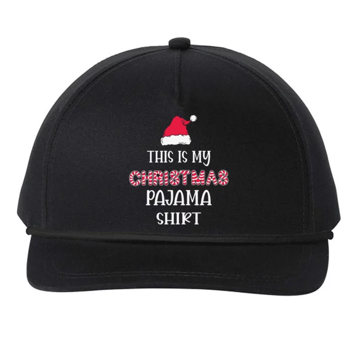 This Is My Christmas Pajama Snow Letters Snapback Five-Panel Rope Hat