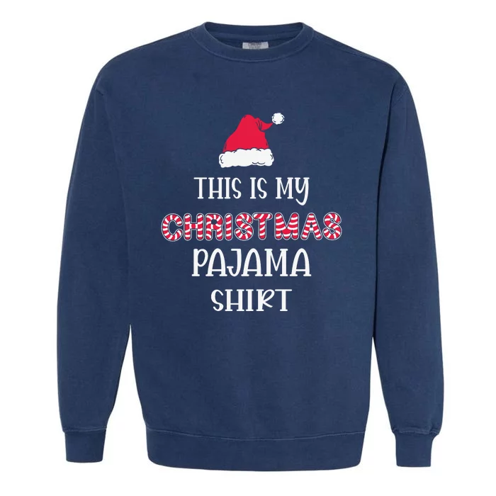 This Is My Christmas Pajama Snow Letters Garment-Dyed Sweatshirt