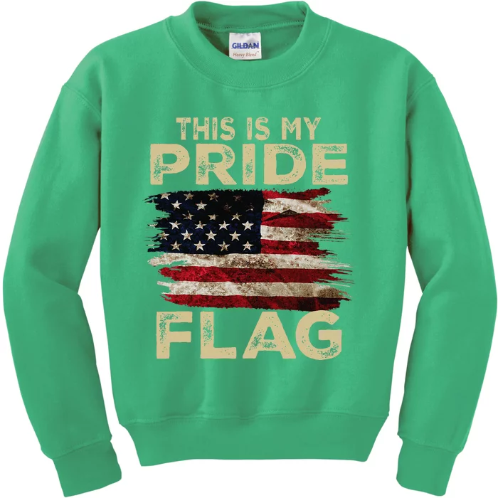 This Is My Pride Flag Usa American 4th Of July Kids Sweatshirt