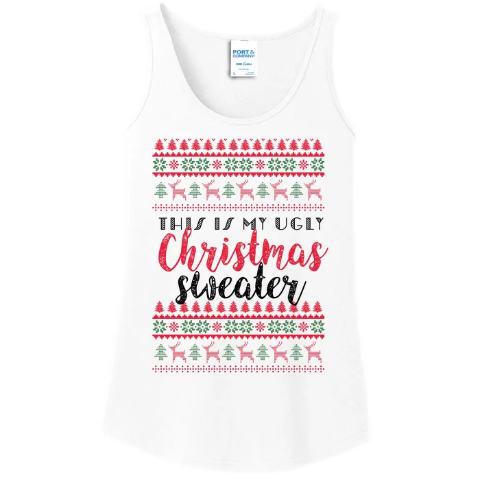 This Is My Ugly Christmas Sweater Funny Pajama Ladies Essential Tank