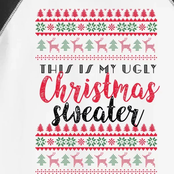 This Is My Ugly Christmas Sweater Funny Pajama Toddler Fine Jersey T-Shirt