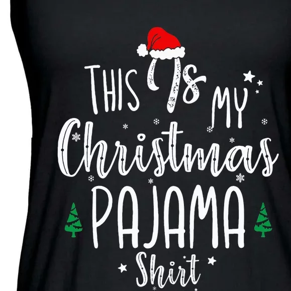 This Is My Christmas Pajama Xmas Christmas Tree Ladies Essential Flowy Tank