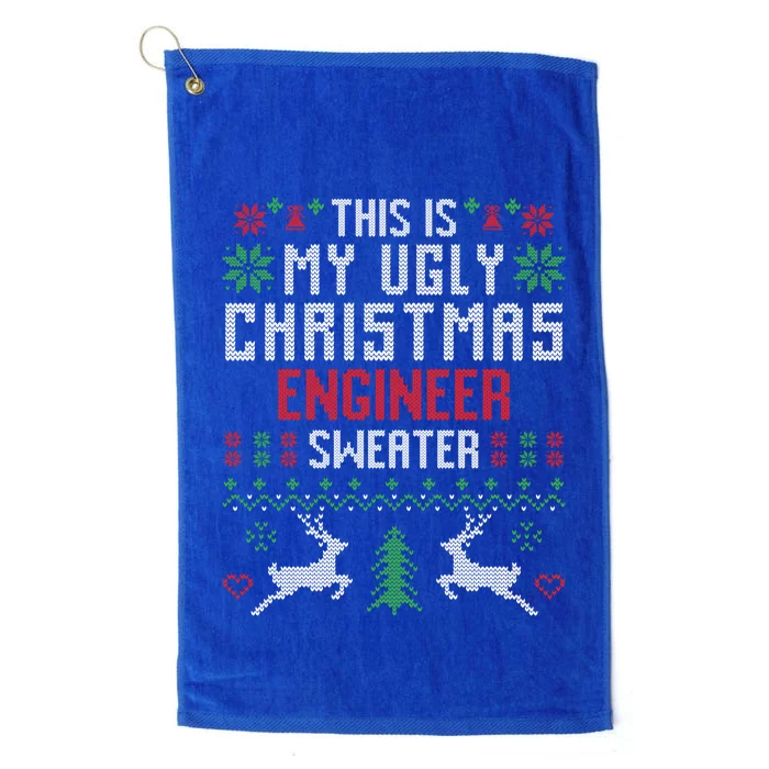 This Is My Ugly Christmas Engineer Sweater Gift Platinum Collection Golf Towel