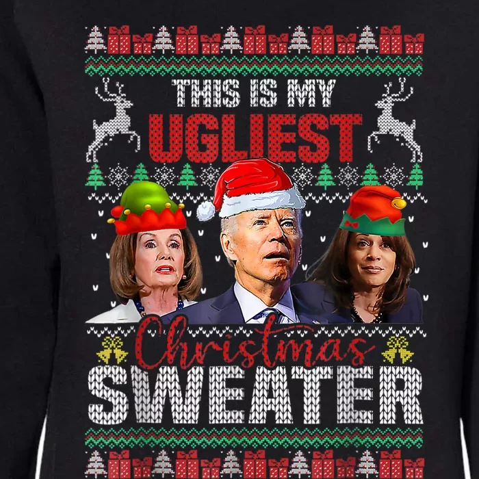 This Is My Ugliest Christmas Anti Biden Sweater Funny Xmas Womens California Wash Sweatshirt