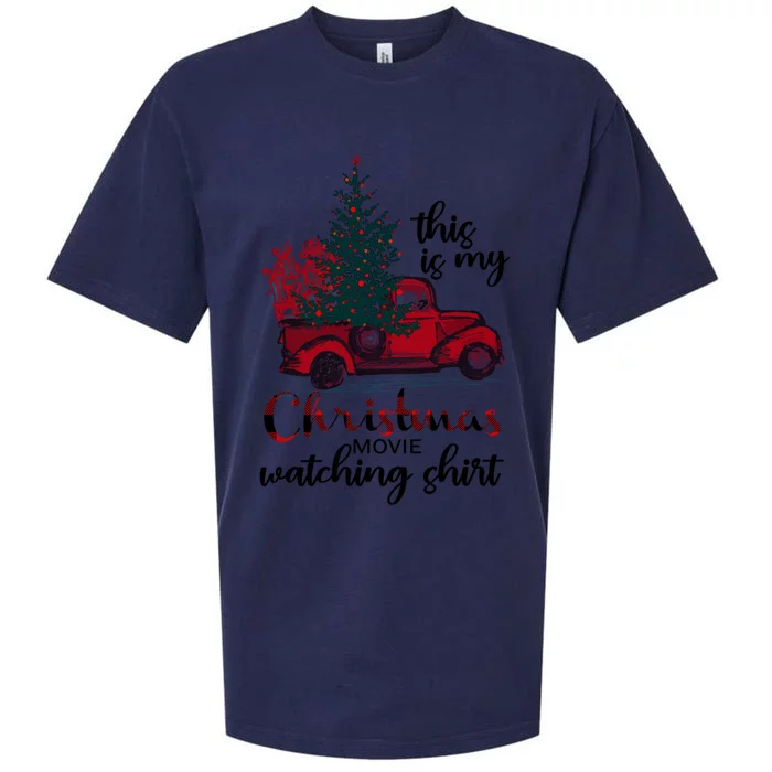 This Is My Christmas Movie Watching Cute Gift Vintage Red Truck Gift Sueded Cloud Jersey T-Shirt